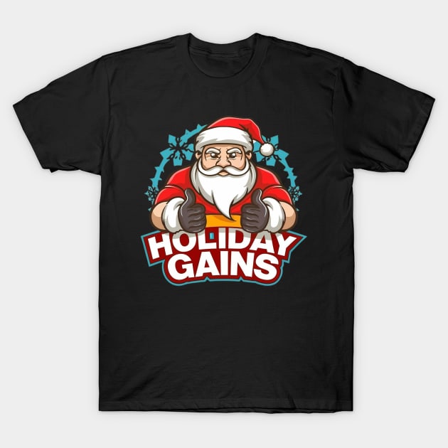 Festive Fitness: Santa’s Holiday Gains T-Shirt by ramith-concept